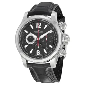Jaeger LeCoultre Master Compressor Chronograph Black Galvanic Dial Leather Men's Watch Q1758421