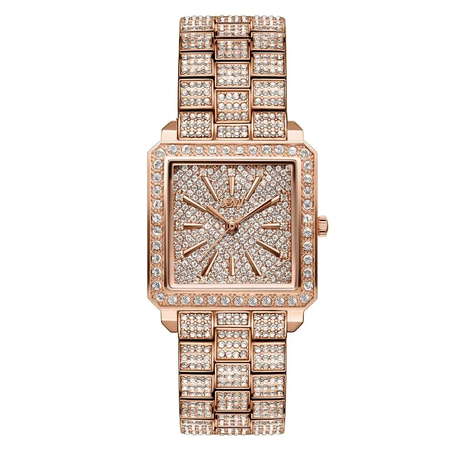 JBW Cristal Quartz Diamond Crystal Rose Dial Ladies Watch J6386B